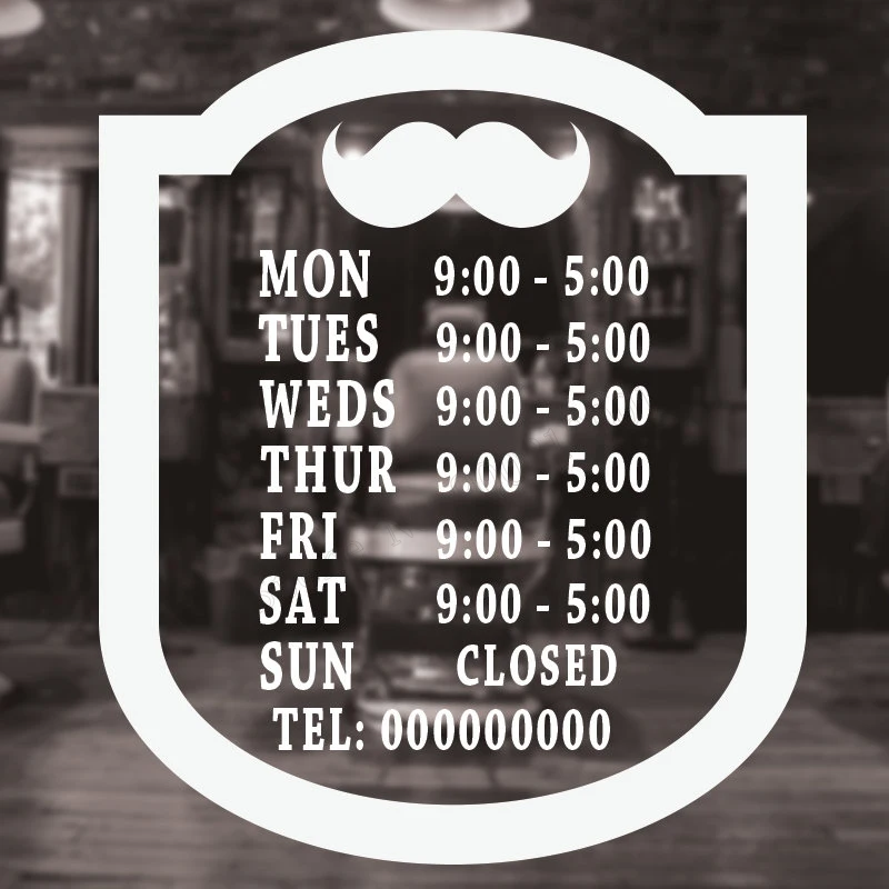 Art Home Sticker Barber Shop Windows Opening Time Room Decoration Beauty Salon Removeable Poster Mural Diy Decel LY37 | Дом и сад