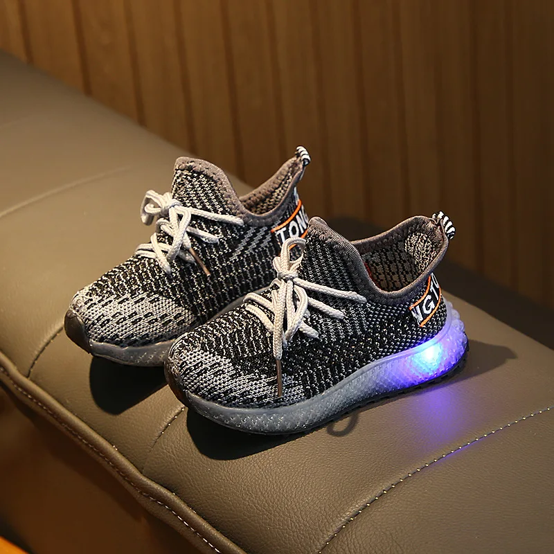 2019LED светящиеся кроссовки для детей от 1 до 5 лет, детская мягкая обувь, светящиеся кроссовки для мальчиков и девочек, модная спортивная обувь