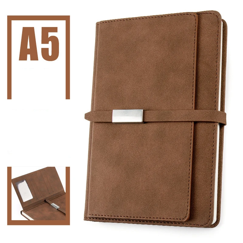 Business Office Notebooks Stationery Loose Leaf Simple Work Journal Leather Diary - Цвет: Insert bag