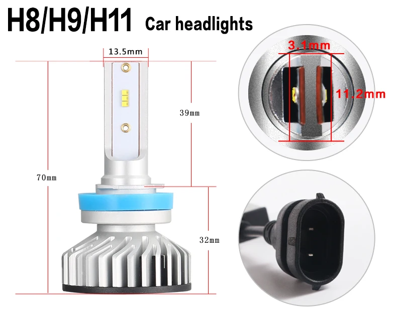 Gzkafolee Автомобильные фары h7 светодиодный canbus h4 светодиодный h1 h8 h11 hb3 hb4 60 Вт 10000LM LUMI светодиодный S зэс EMC