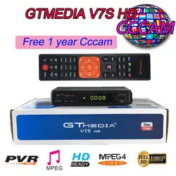 Горячая GTMEDIA V7S HD DVB-S2 Full HD 1080P спутниковый ТВ-приемник с 1 год бесплатно Испанский Французский cccam + USB wifi для сетевого обмена