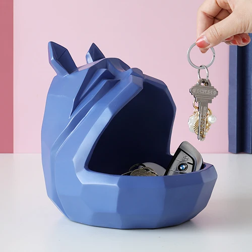 2020 New home storage box Dog cat modern figurine Candy Fruit key Desktop home decor storage container Home Office Storage box Dog Blue