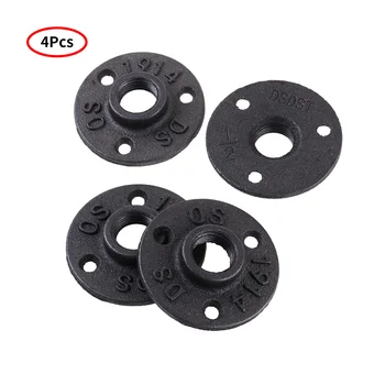 

Vintage Round Iron Threaded Pipe Fittings Malleable Flange for Cast Pipe Floor DIY Shelving Furniture Wall Mount Iron Pipe Parts