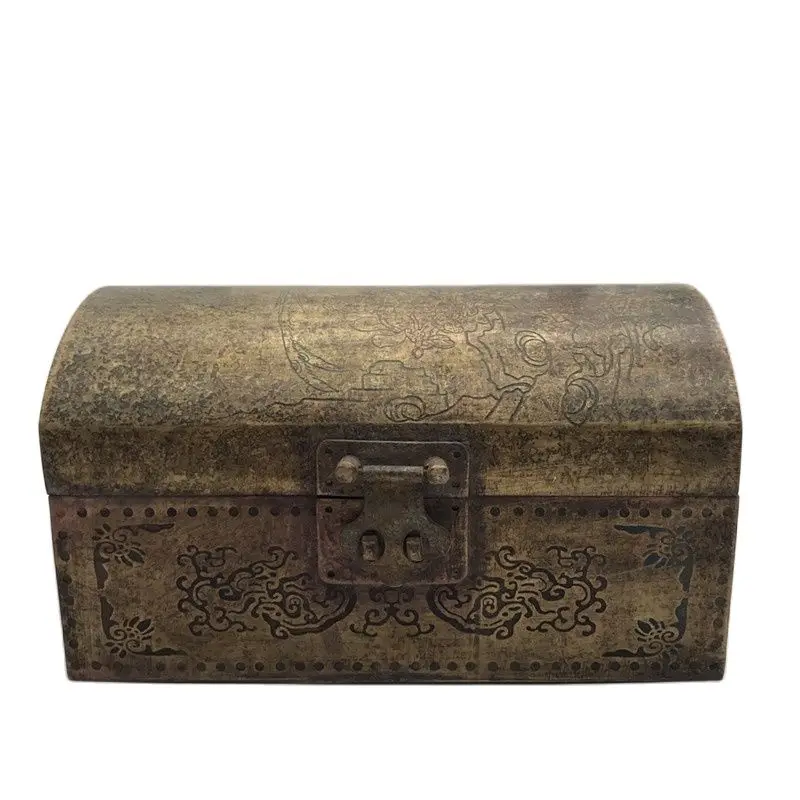 

Chinese Old Copper Collection Pure Copper Jewelry Box