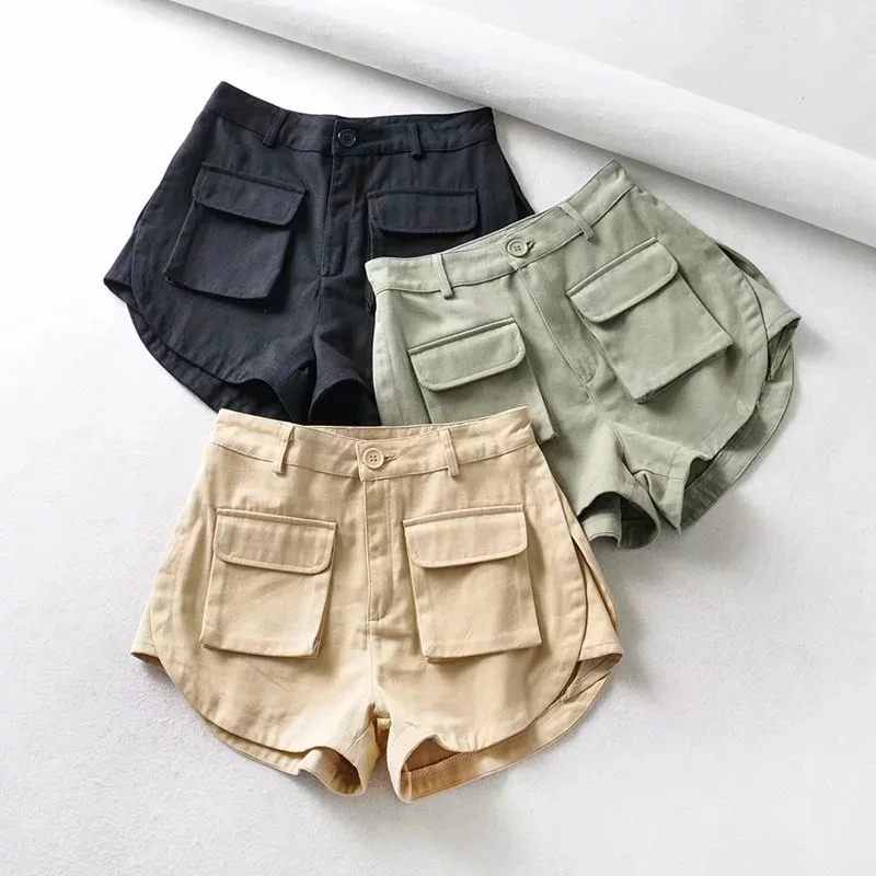 Fashion Women Cargo Shorts Vintage 