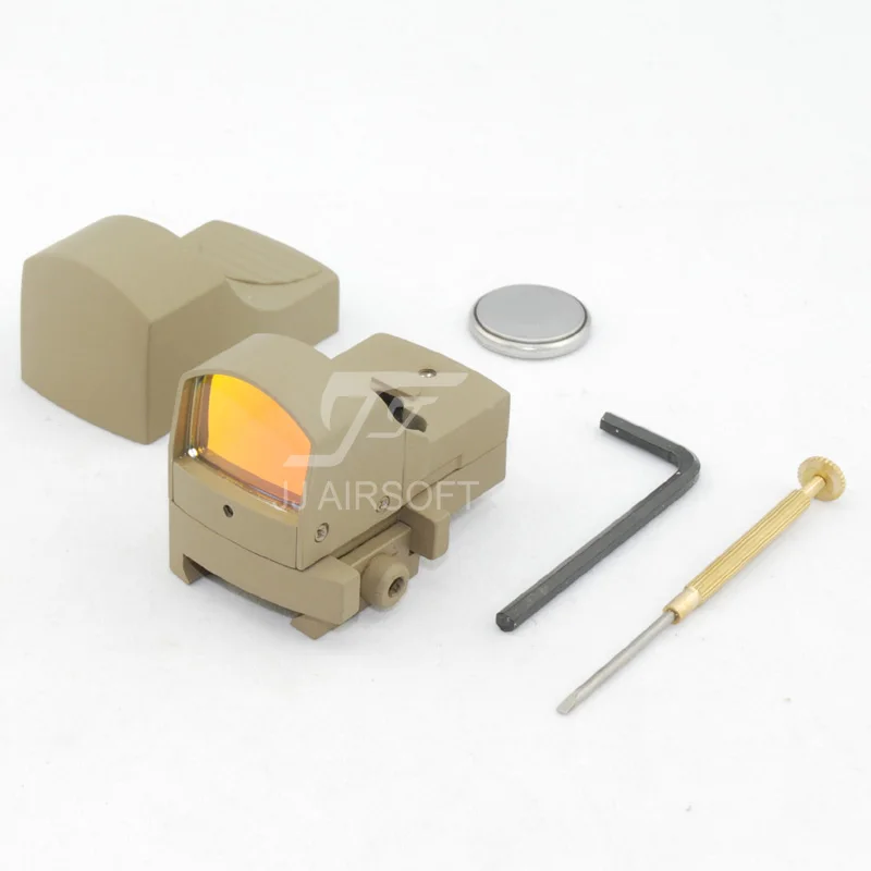 Tan JJ Airsoft Docter Mini Red Dot лазерный прицел датчик(черный/коричневый)(ePacket/HongKong Post Air Mail - Цвет: Tan