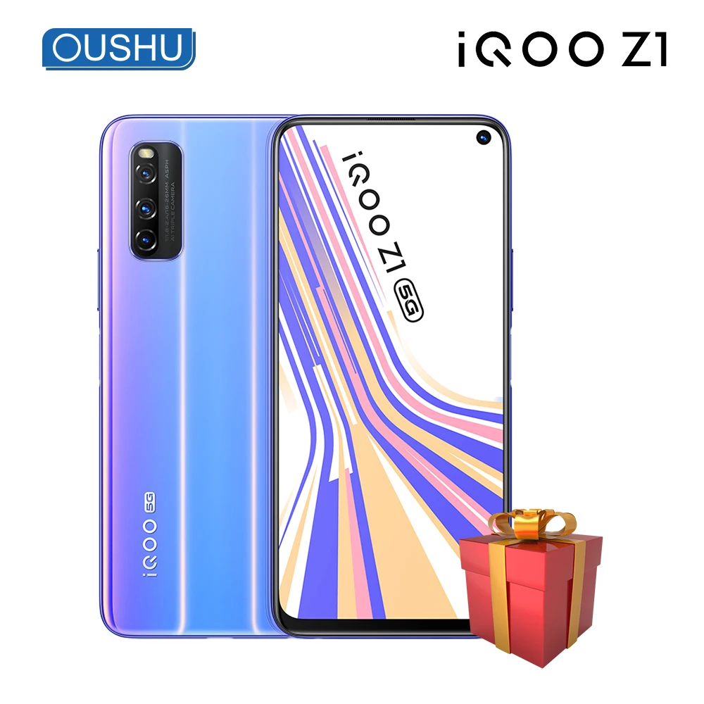 Оригинальный vivo IQOO Z1 5G Celular MediaTek 1000Plus 6 ГБ 128 отпечаток пальца + распознавание лица