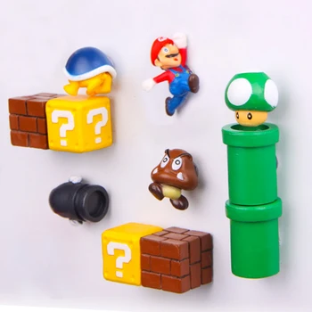 

3D Super Mario Resin Refrigerator Magnet Fridge Magnets Toy Message Sticker Home Decoration Ornament Figurine Mario Magnet Bulle