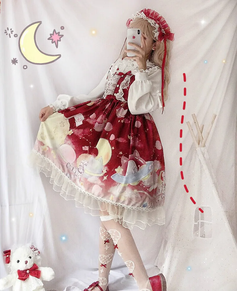 Cosplay&ware Lolita Dress Sweet Cute Japanese Kawaii Girls Princess Maid Vintage Gothic Printed Patterns Lace Pink Summer Skirt -Zentai shop online Hb45b3b1a473b4e63bcd68b1ae893a6076.jpg