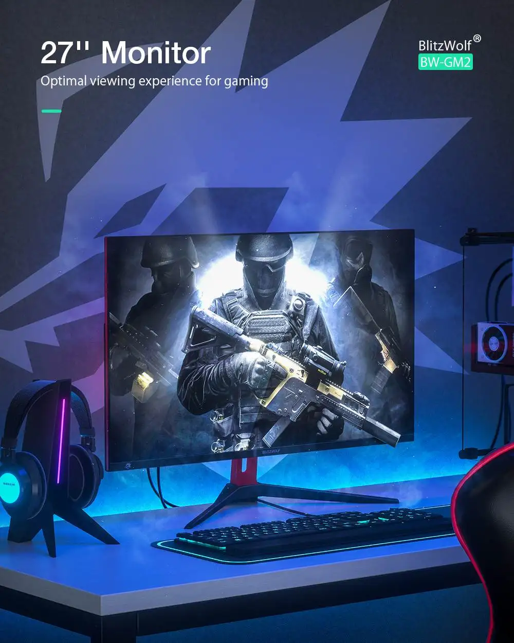 Gaming Monitor 144Hz 2K 100% sRGB 