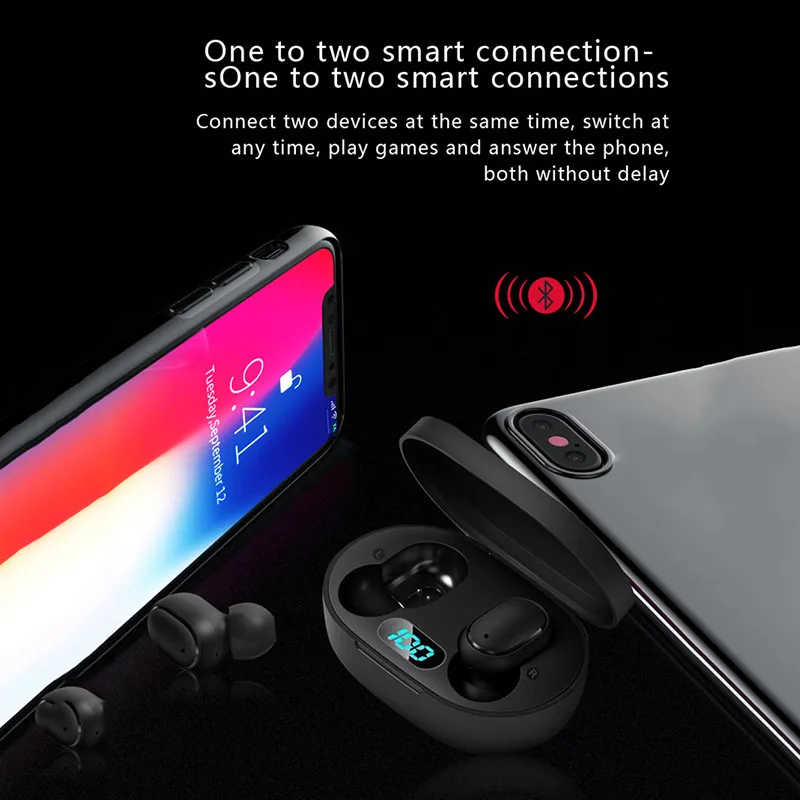 A6L TWS Bluetooth наушники 5,0 водонепроницаемые спортивные беспроводные наушники гарнитура светодиодный чехол для зарядки iPhone 11 Pro samsung
