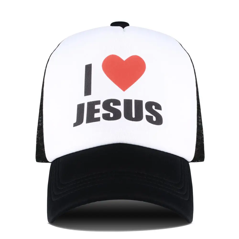 Христианская Мужская бейсболка с надписью I LOVE JESUS женская летняя кепка Черная