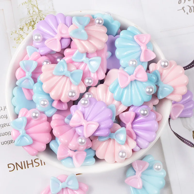 

2pcs Resin Pearl Shell Accessories Super Light Clay Slime Supplies Cream Glue Air Dry Clay DIY Decoration Resin Materials Toys