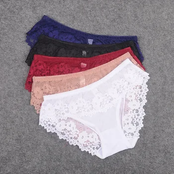 

Fashion Women's Lace Panties Mesh Back Underwear Women Comfortable Briefs Sexy Lingeries culotte femme