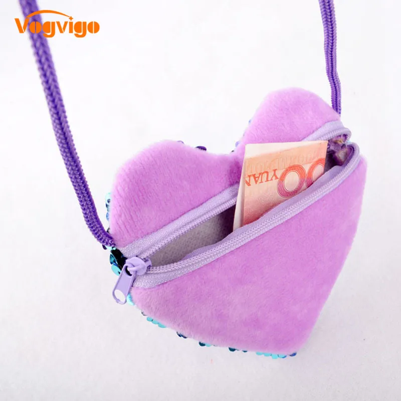 Vogvigo блестки Любящее сердце мультфильм маленький кошелек для монет детские сумки дети плечо Монета Сумка для маленьких девочек мини-сумка