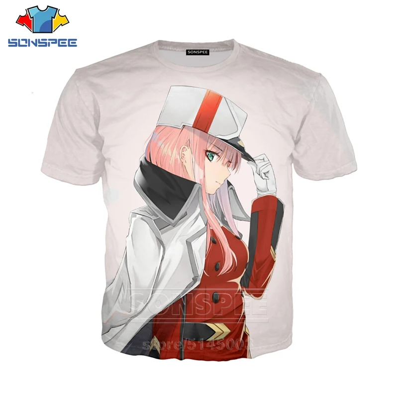 

Men Women Sweatshirt 3D Print Darling In The Franxx Zero Two Ichigo T Shirt Short Sleeve Round Neck Top Street Pullover C006-04