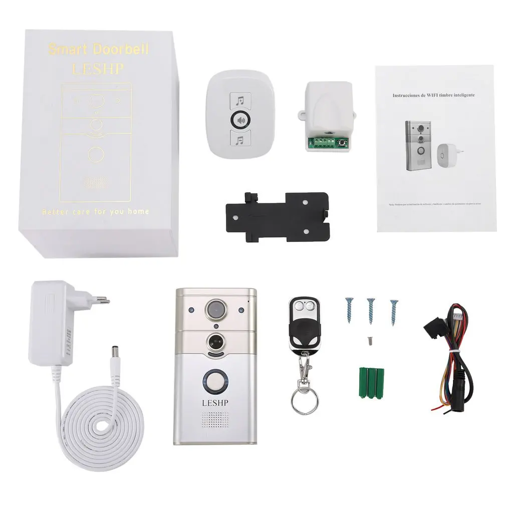 

Household Wireless Remote Control Electronic Visible HD 720P Video Picture 1/4 COMS 1 Mega-Pixels 12V/1A Wi-Fi Smart Doorbell
