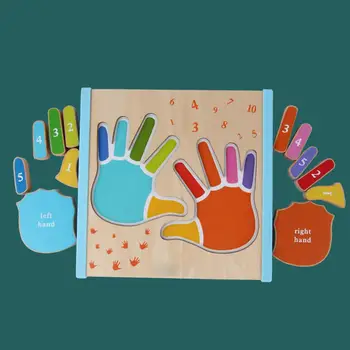 

Wooden Montessori Color Finger palm Learning Puzzle Early Educational Toys for kid