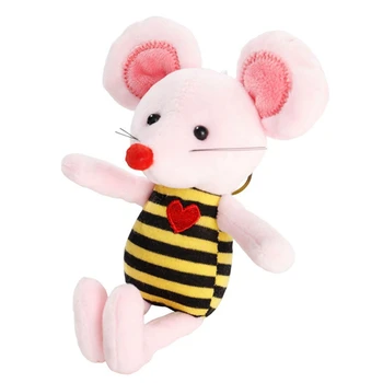 

1PCS Random Color 17CM New Cute Striped Clothes Mouse Doll Bag Pendants Stuffed Plush Animal Toys Birthday Gift For Kids