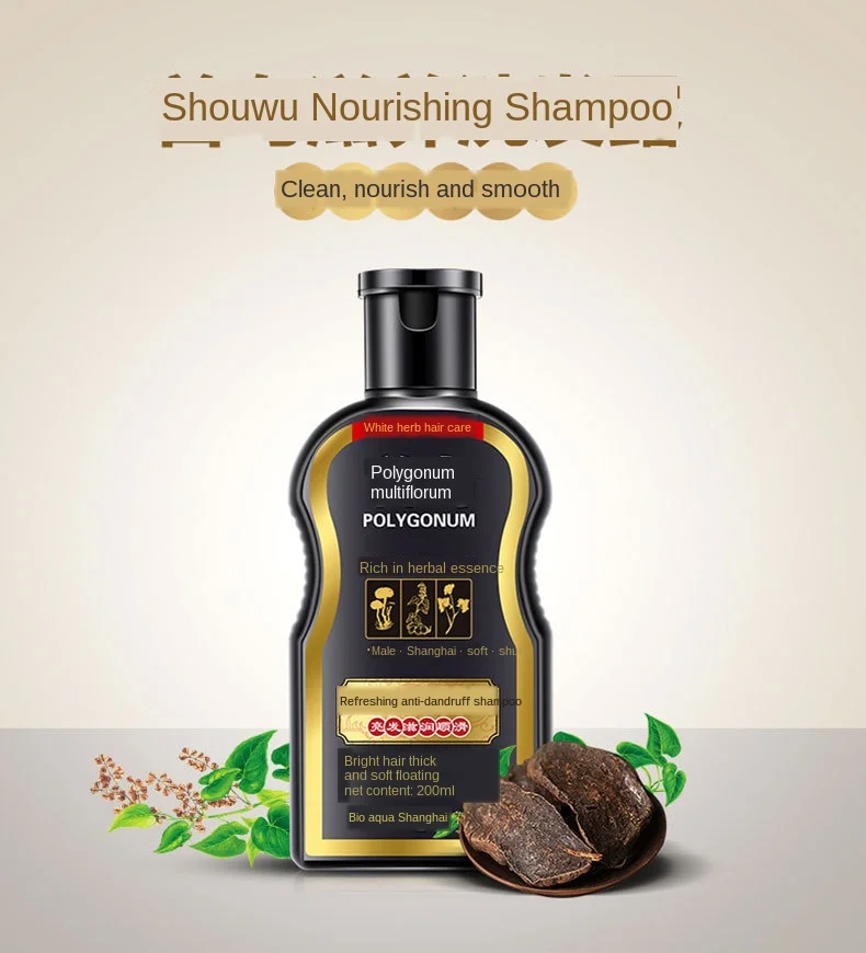 Bioaqua polygonum multiflorum anti-caspa shampoo nutrir ufa