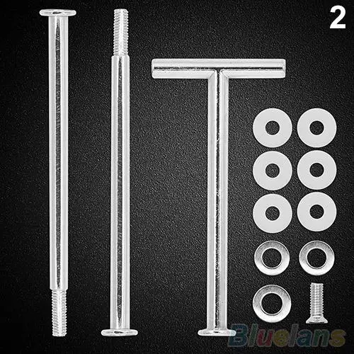 Silver T Shape 1 набор для выпечки тортов стойка для тарелок многоуровневые 2/3 уровня Ручка установки аппаратные средства инструмент для крепления тарелка для торта чудодейственное, с ПВА стенд - Цвет: Silver T Shape