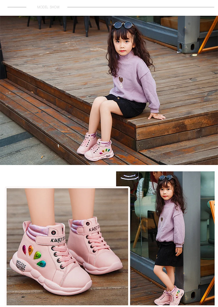 Весна AndAutumn 2019Children'sShoesCasualShoesGirlsSkidproofRunningShoesStudentsWinterTrend