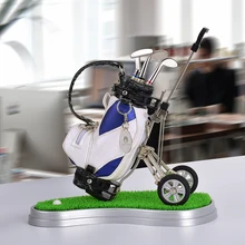 Canetas de golf con soporte de saco de golf, com 3 unidades de aluminio, caneta de escritorio, mesa de golf