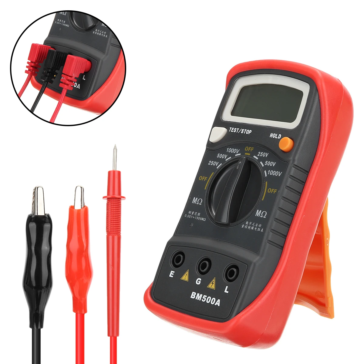 Ручной тестер сопротивления BM500A 1000 В ЖК дисплей цифровой изоляции Megohmmeter Megger