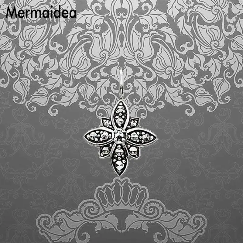 Бусы Карма Марказит Цветок Кулон 2020 модные ювелирные изделия посеребренные