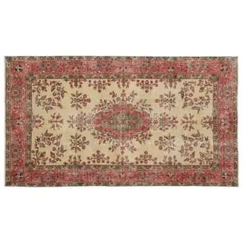 

Handmade Natural Vintage Turkish Area Rug 141x255 Cm-4'8''X8'4''