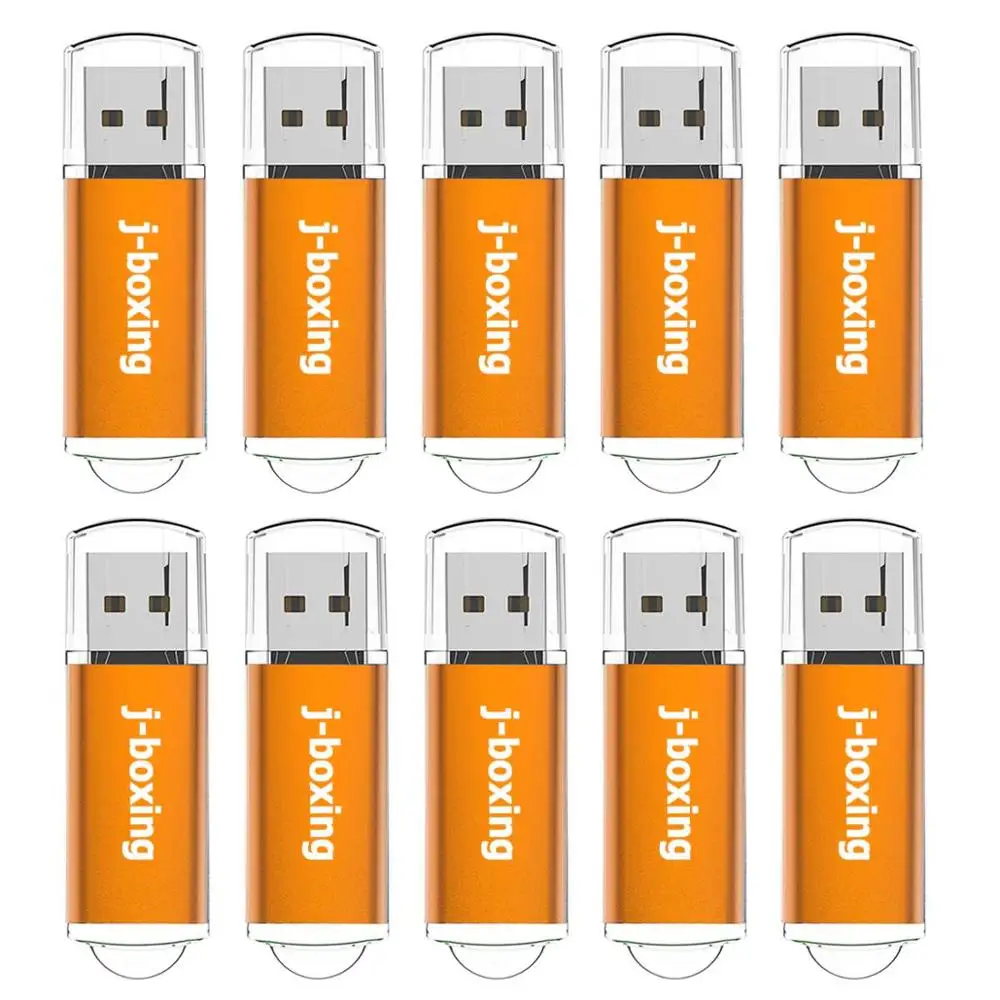 

J-boxing 10PCS USB Flash Drive Bulk 64MB 128MB 256MB 512MB Small Cacapity Thumb Drive Jump Drive Memory Stick Pen Drives Orange