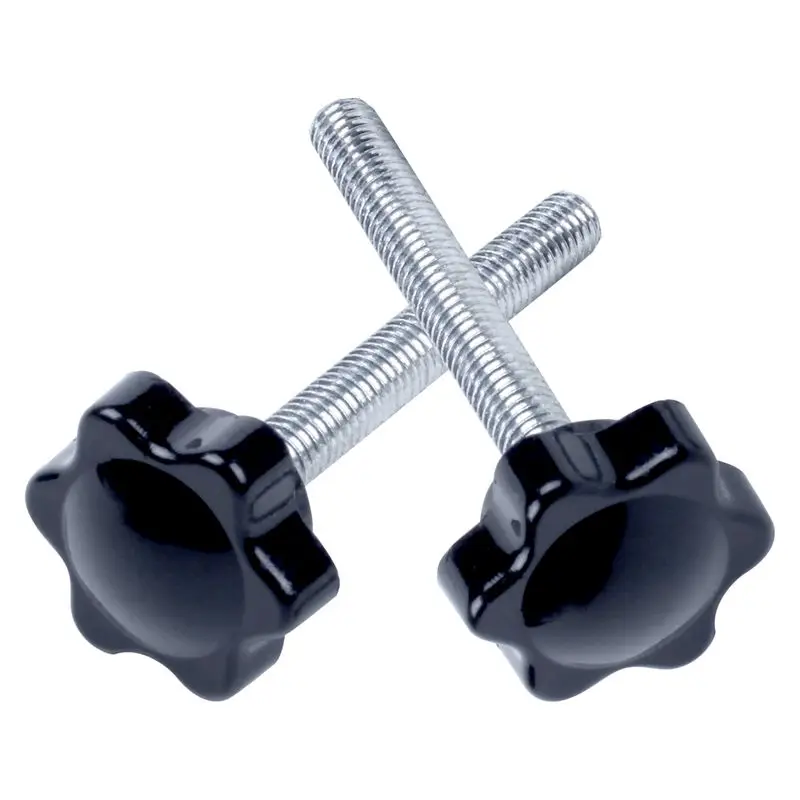 12x черный+ серебристый запасные части M6x45mm с наружной резьбой рифленая ручка звезда Ручка