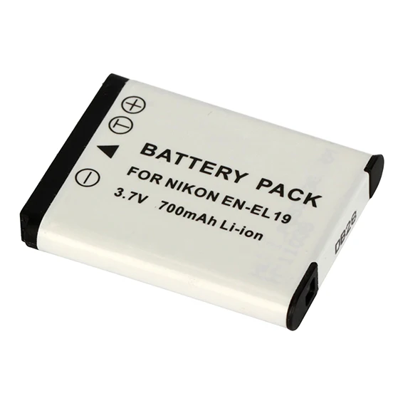 SilverHT 40540-photo camera battery for EN-EL 19 Nikon 700 mAh white color | Электроника