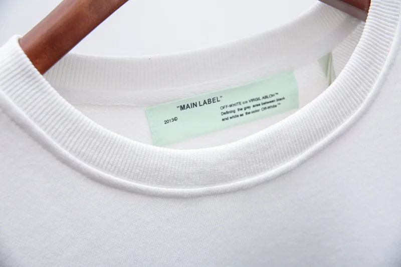 OFF-WHITE Повседневная хлопковая круглая шея с длинным рукавом коробка диагональные полосы уличная спортивная мужская Толстовка женские пальто
