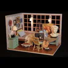 Креативный DIY 3D Деревянный Миниатюрный Кукольный Дом Музыка ручной работы светодиодный модель хижины сборные игрушки Детские подарки на день рождения С Пылезащитным покрытием