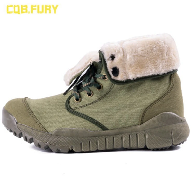 winter cotton green Зимние высокие бархатные теплые дышащие уличные рабочие ботинки martin; походная обувь в стиле ретро; парусиновая обувь для пустыни размера плюс - Цвет: winter cotton green