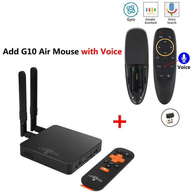 AM6 and G10 UGOOS AM6 S922X ТВ приставка Android 9,0 DDR4 2 Гб ОЗУ 16 Гб ПЗУ 2,4G 5G WiFi 1000M LAN BT 5,0 4K HD Смарт медиаплеер VS UGOOS AM3 - Цвет: AM6 and G10