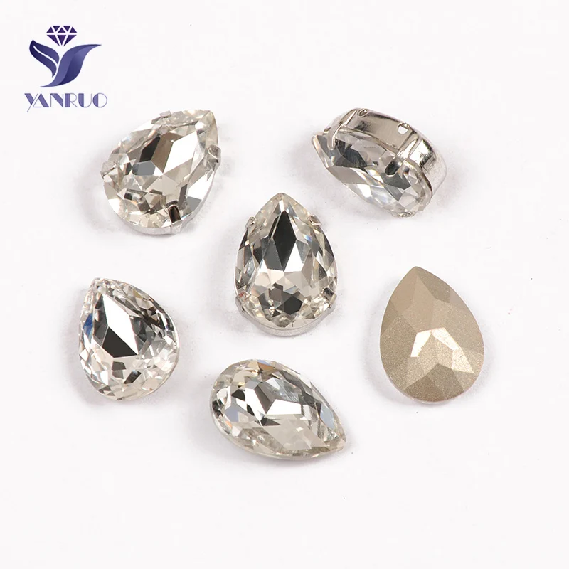 YANRUO 4320 капли прозрачные кристаллы сшитые камни стекла K9 Швейные Когти DIY стразы