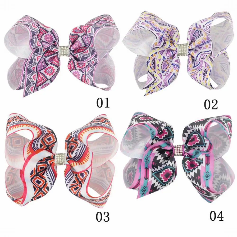 1Pcs 8" Fabric Bows Hair bow Hair Clips Bow Clips Fabric bow Hair Grips Girls Women Hair Accessories Headwear China folk-custom