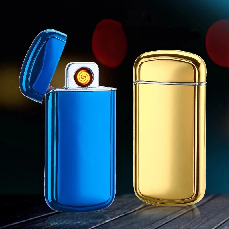 

New Electric Dual Arc Lighter USB Rechargeable Windproof Flameless Plasma Pulse Lighters Cigarette Candle LED Power Display Gift