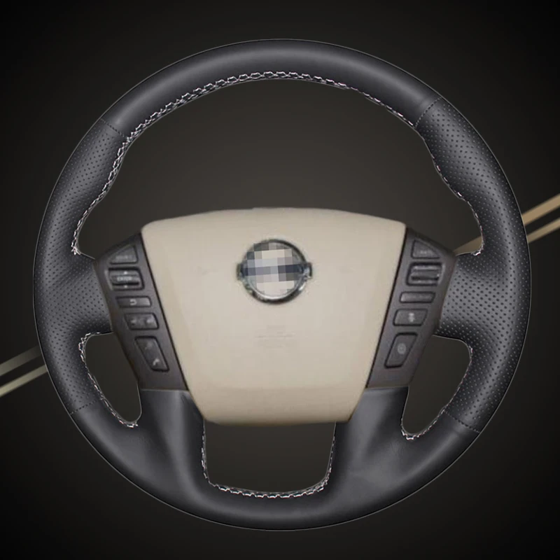 Car Braid On The Steering Wheel Cover for Nissan Patrol Armada NV Cargo