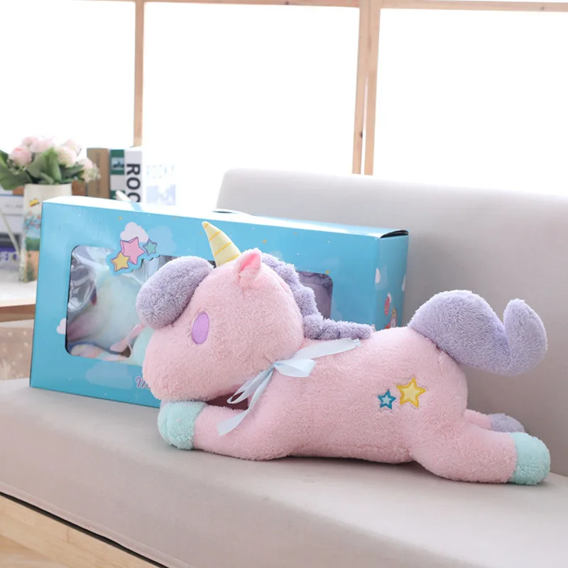 

New Style Cute Multi-functional Shining Unicorn Pink Plush Toys Mascot Home Car Plush Doll