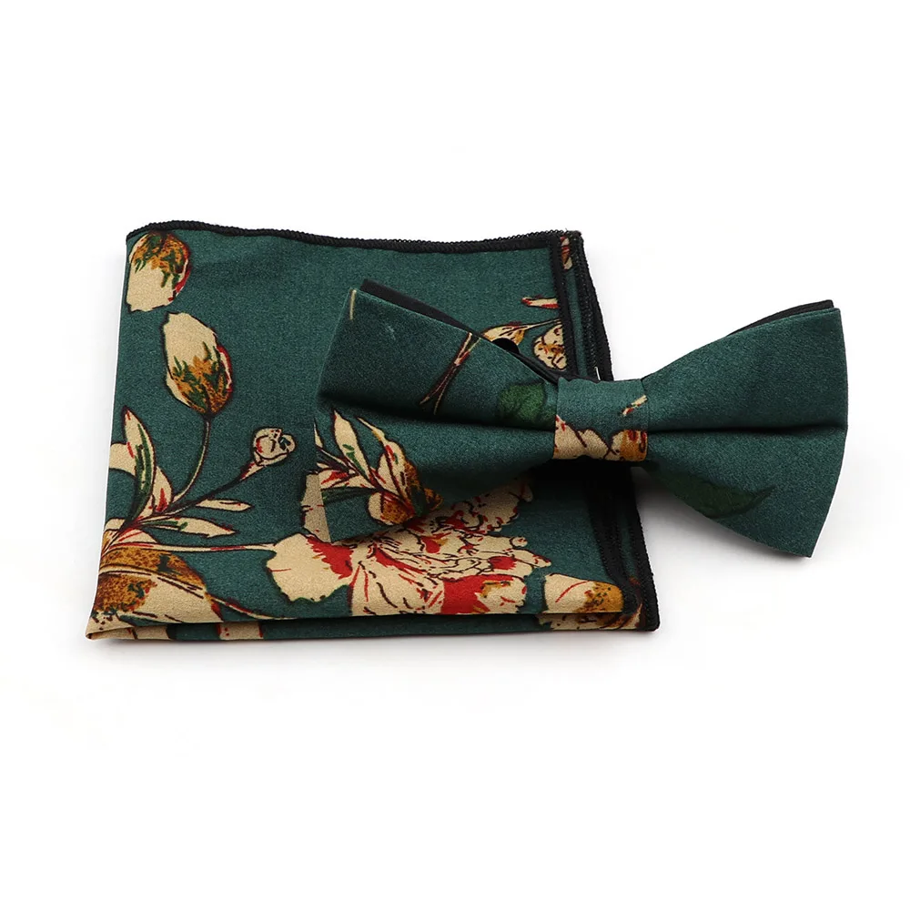 19 Мягкий носовой платок Scarve Bowtie Набор Винтажный Геометрический Цветочный Пейсли Полосатый Банкетный Карманный квадратный Бабочка бант аксессуар подарок - Цвет: 19
