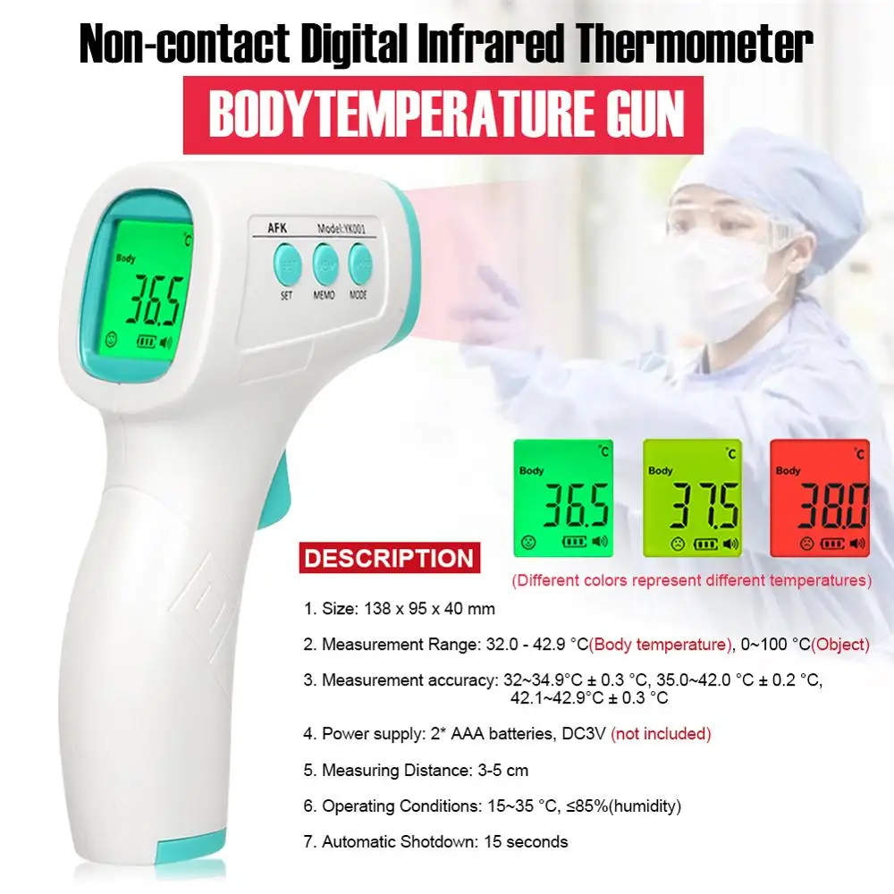 

Household electronic thermometer Non-Contact Digital Infrared Thermometer Body Temperature Gun Quick temperature measurement