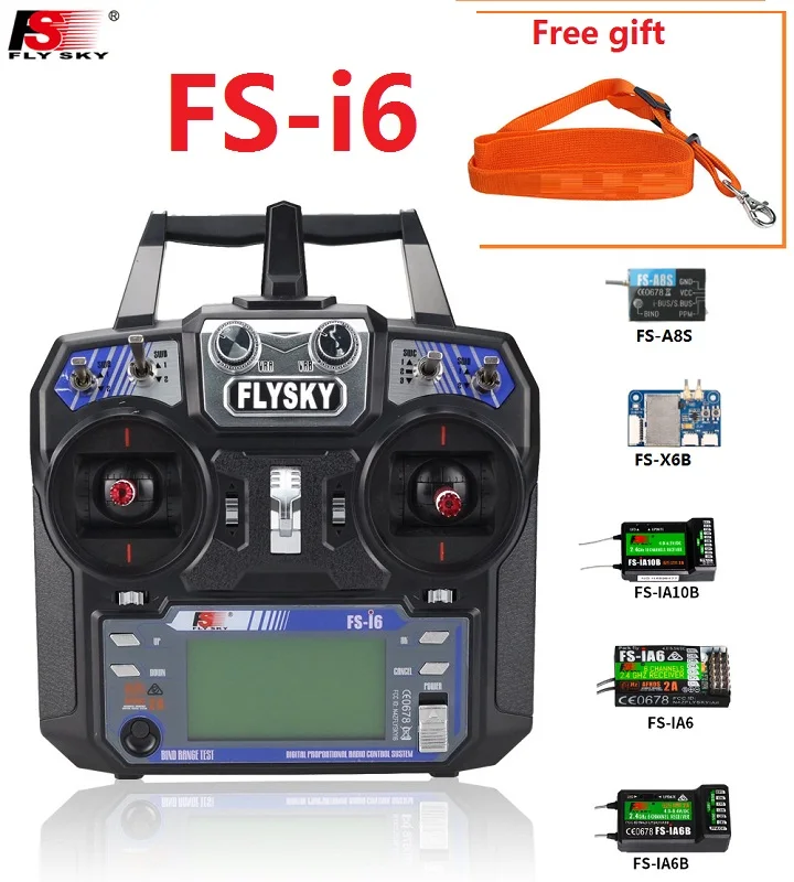 FS Flysky I6 i6 2 4G 6ch передатчик RC контроллер с iA6B X6B A8S IA6 iA10B приемник для самолета Heli UAV
