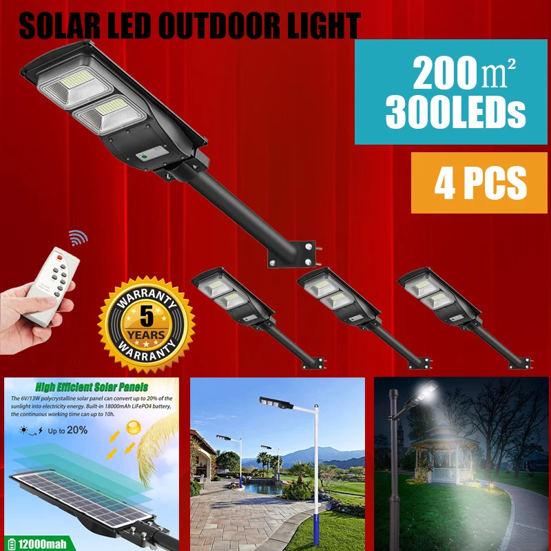 Solar Street outdoor Light  lamp Panel  With Remote Control And Human Body Induction Light Control Suitable For Garden Payground solar powered fairy lights Solar Lamps