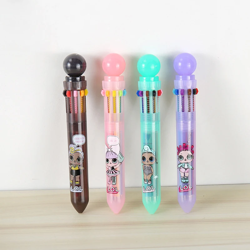 LOL Surprise Multicolor Ballpoint Pen Original Lols Dolls Cute Small Fresh Multi-function Press Ball Account High Quality | Дом и сад