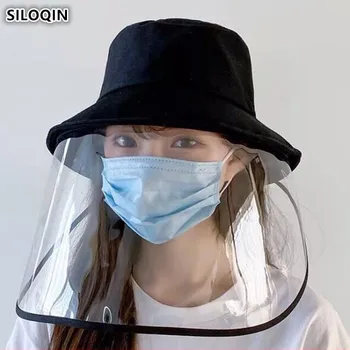 

SILOQIN 2020 New Women's Bucket Hats Windproof Beach Hat Unisex Anti-fog Anti-dust Hat Men's Fishing Caps Novelty Travel Cap