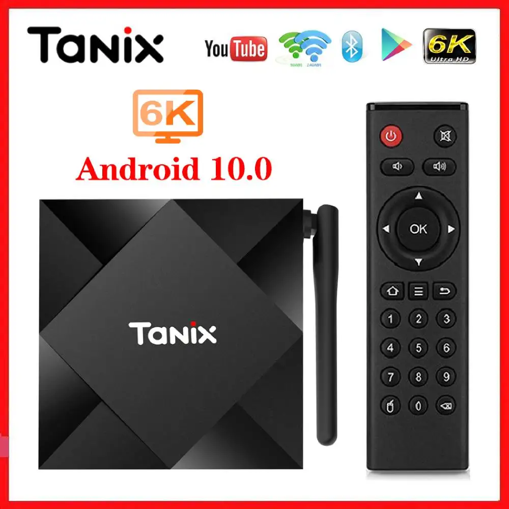 Tanix TX6S ТВ-приставка Android 10,0 Allwinner H616 4 Гб ОЗУ 64 Гб ПЗУ четырехъядерный 6K двойной Wifi TX6 телеприставка 2G/8G Youtube Netflix