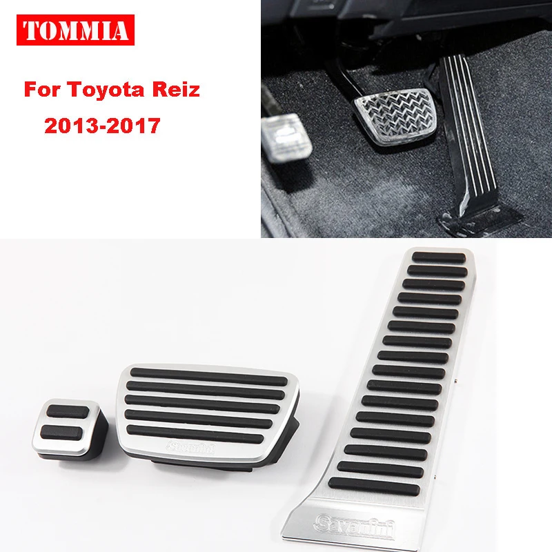 tommia Aluminum Footrest Gas Brake Pedals Pad kit For Toyota Reiz 13 17